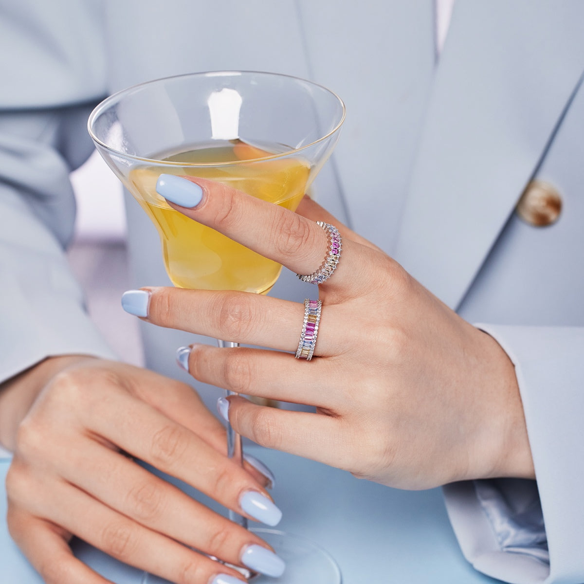[Royal Jewelry]Splashy Ornate Emerald Cut Cocktail Ring