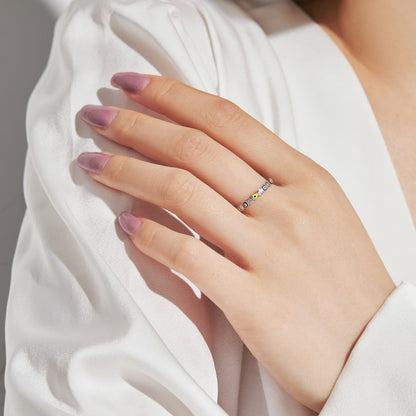 [Royal Jewelry]Sparkling Vibrant Round Shape Daily Ring