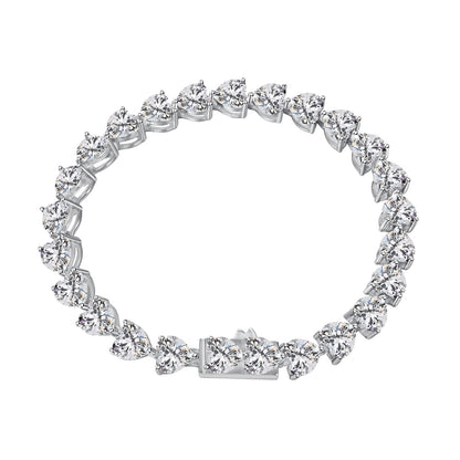 [Royal Jewelry]0.75 Carat Elegant Romantic Heart Shape Lover Bracelet