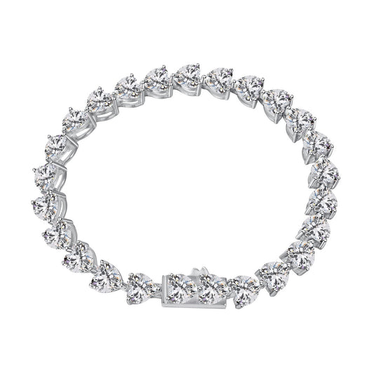 [Royal Jewelry]0.75 Carat Elegant Romantic Heart Shape Lover Bracelet