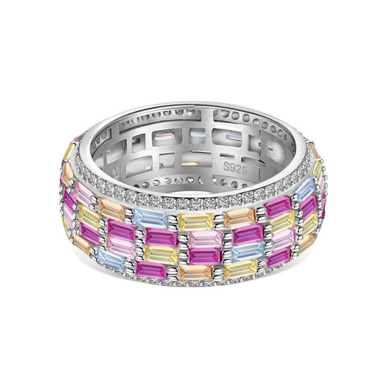 [Royal Jewelry]Radiant Colorful Radiant Cut Daily Ring