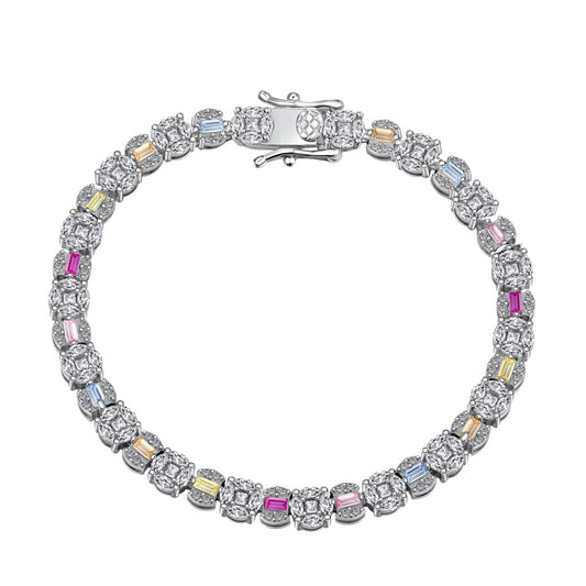 [Royal Jewelry]Dazzling Radiant Multi Cut Daily Bracelet