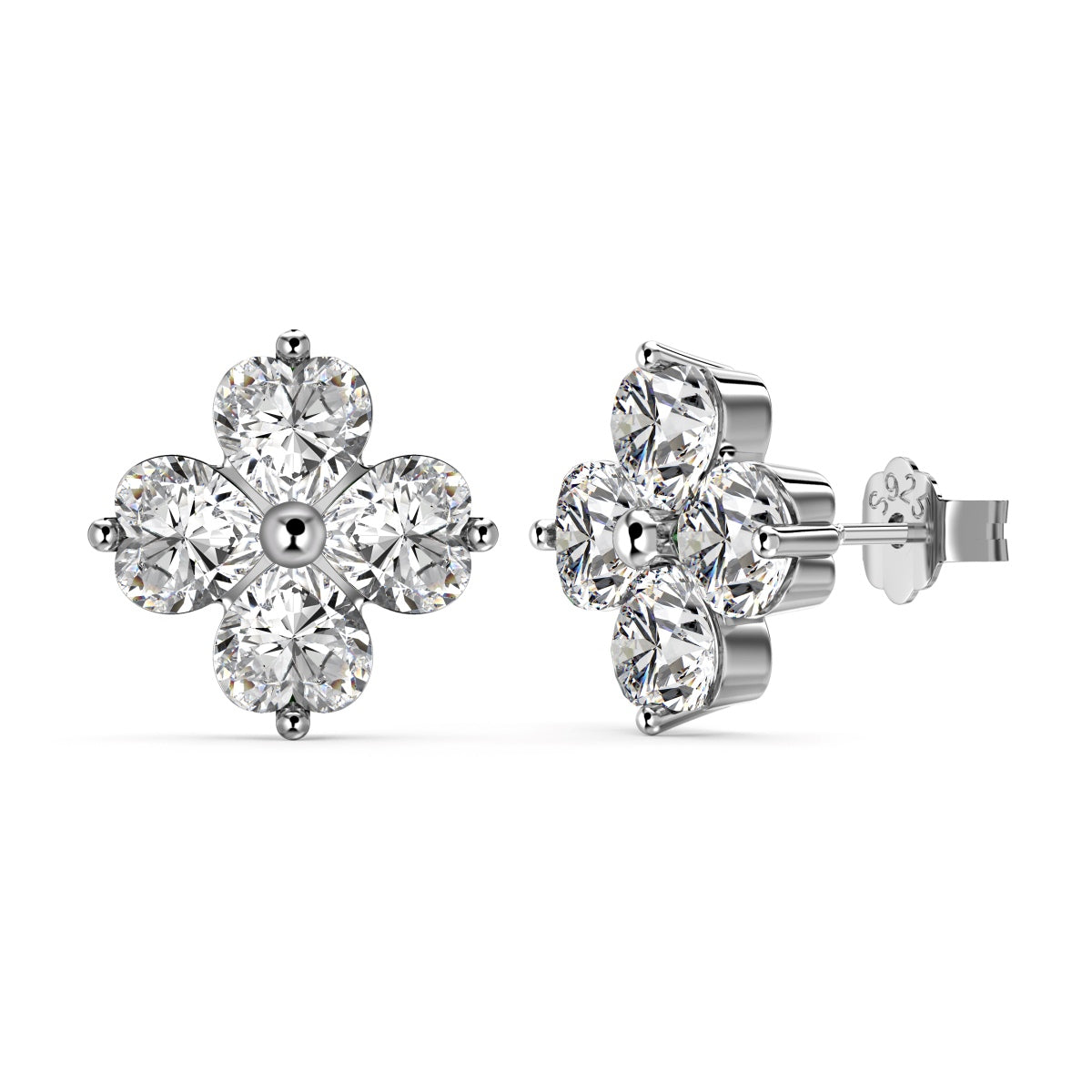 [Royal Jewelry]Four-Leaf Clover Ball Earrings