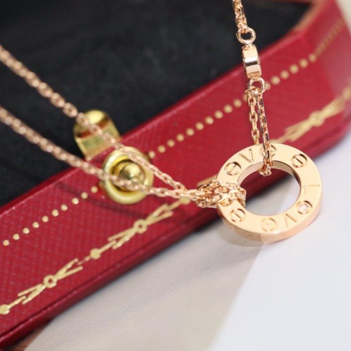 [Royal Jewelry]LOVE NECKLACE ADJUSTABLE ROSE GOLD 2 DIAMOND