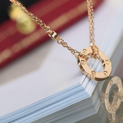 [Royal Jewelry]LOVE NECKLACE ADJUSTABLE ROSE GOLD 2 DIAMOND