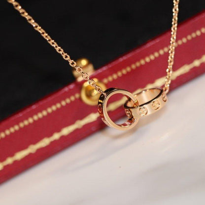 [Royal Jewelry]LOVE NECKLACE PINK GOLD AND SILVER