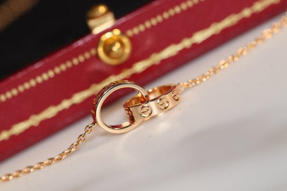 [Royal Jewelry]LOVE NECKLACE PINK GOLD AND SILVER