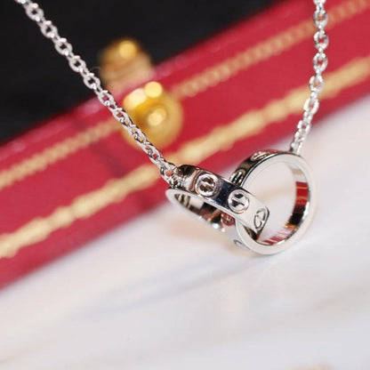 [Royal Jewelry]LOVE NECKLACE PINK GOLD AND SILVER
