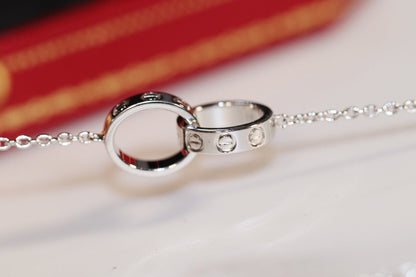 [Royal Jewelry]LOVE NECKLACE PINK GOLD AND SILVER