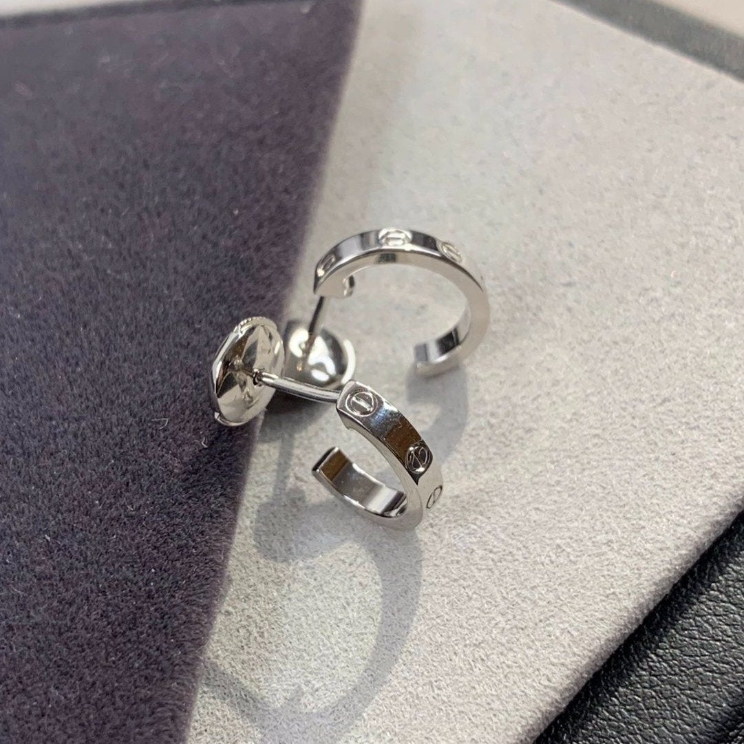 [Royal Jewelry]LOVE EARRINGS 2.65MM SILVER