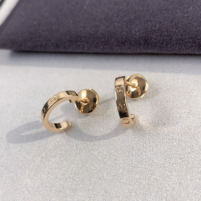 [Royal Jewelry]LOVE EARRINGS 2.65MM PINK GOLD
