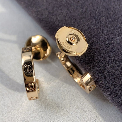 [Royal Jewelry]LOVE EARRINGS 2.65MM PINK GOLD