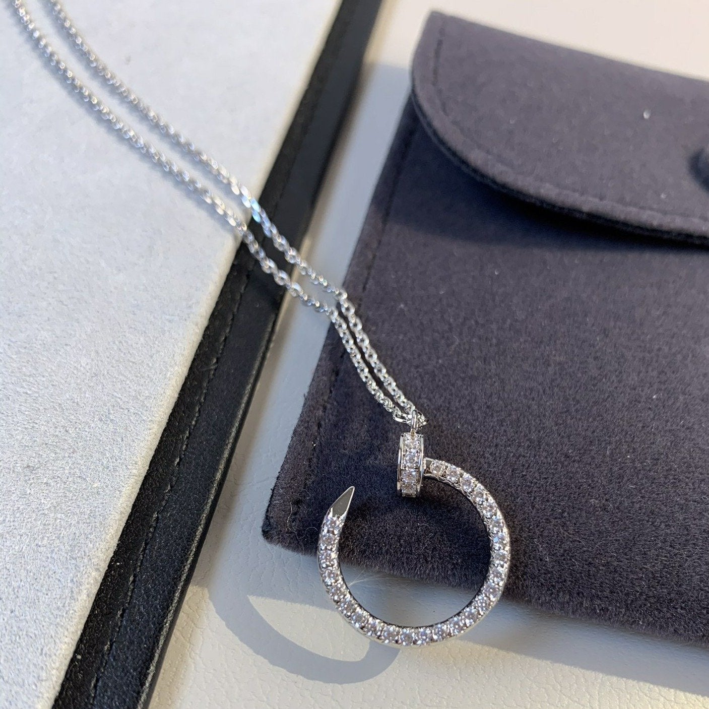[Royal Jewelry]JUSTE NECKLACE SILVER DIAMONDS
