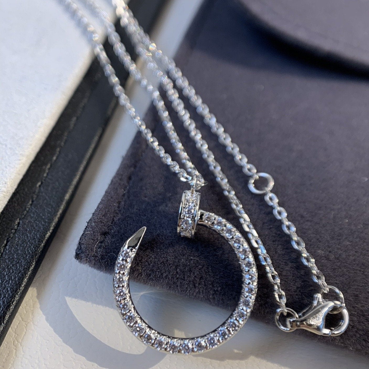 [Royal Jewelry]JUSTE NECKLACE SILVER DIAMONDS