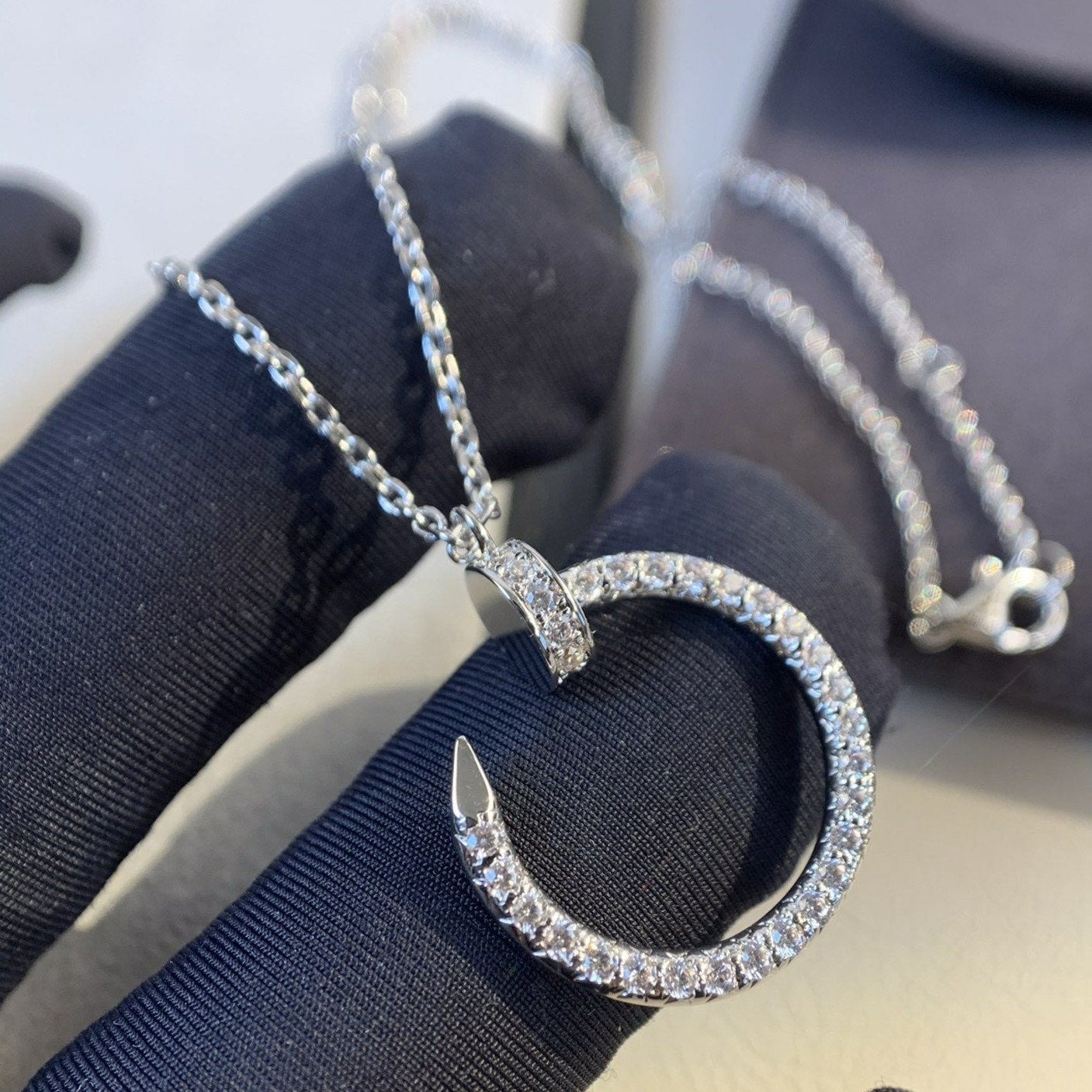 [Royal Jewelry]JUSTE NECKLACE SILVER DIAMONDS