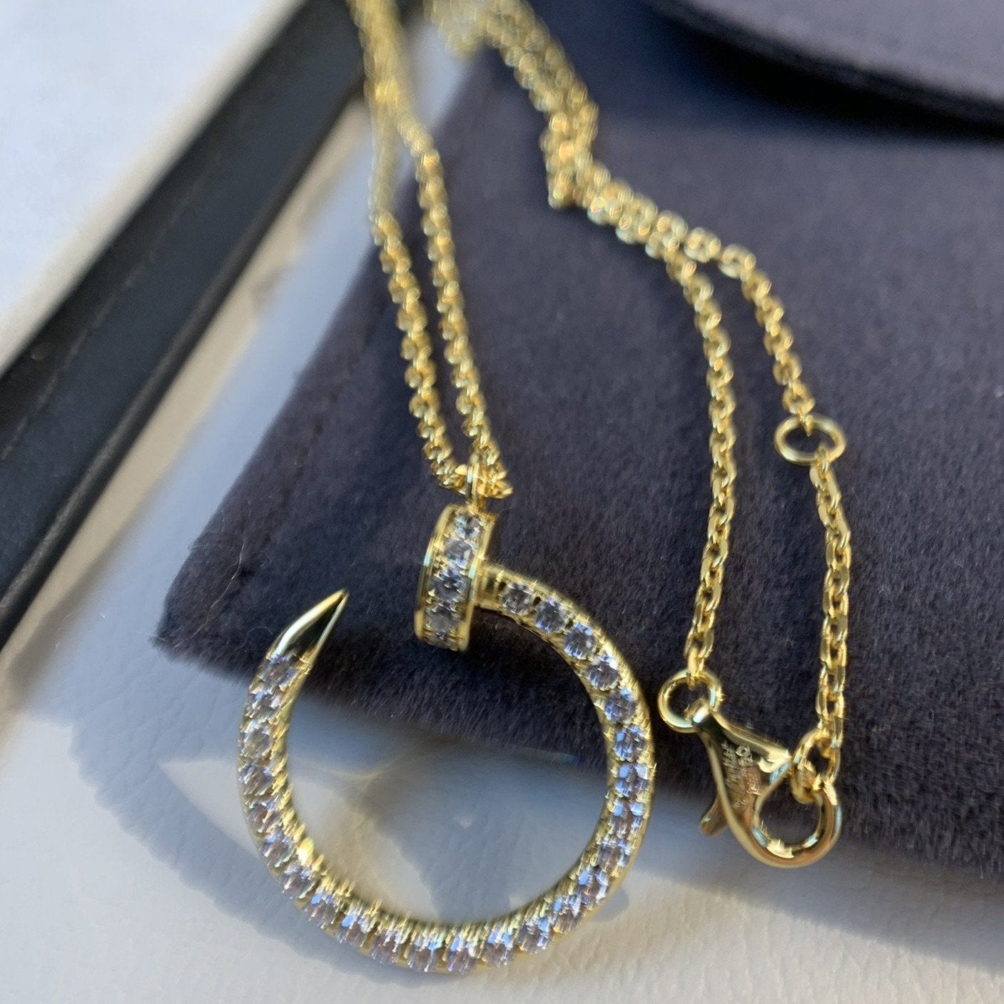 [Royal Jewelry]JUSTE NECKLACE GOLD DIAMONDS