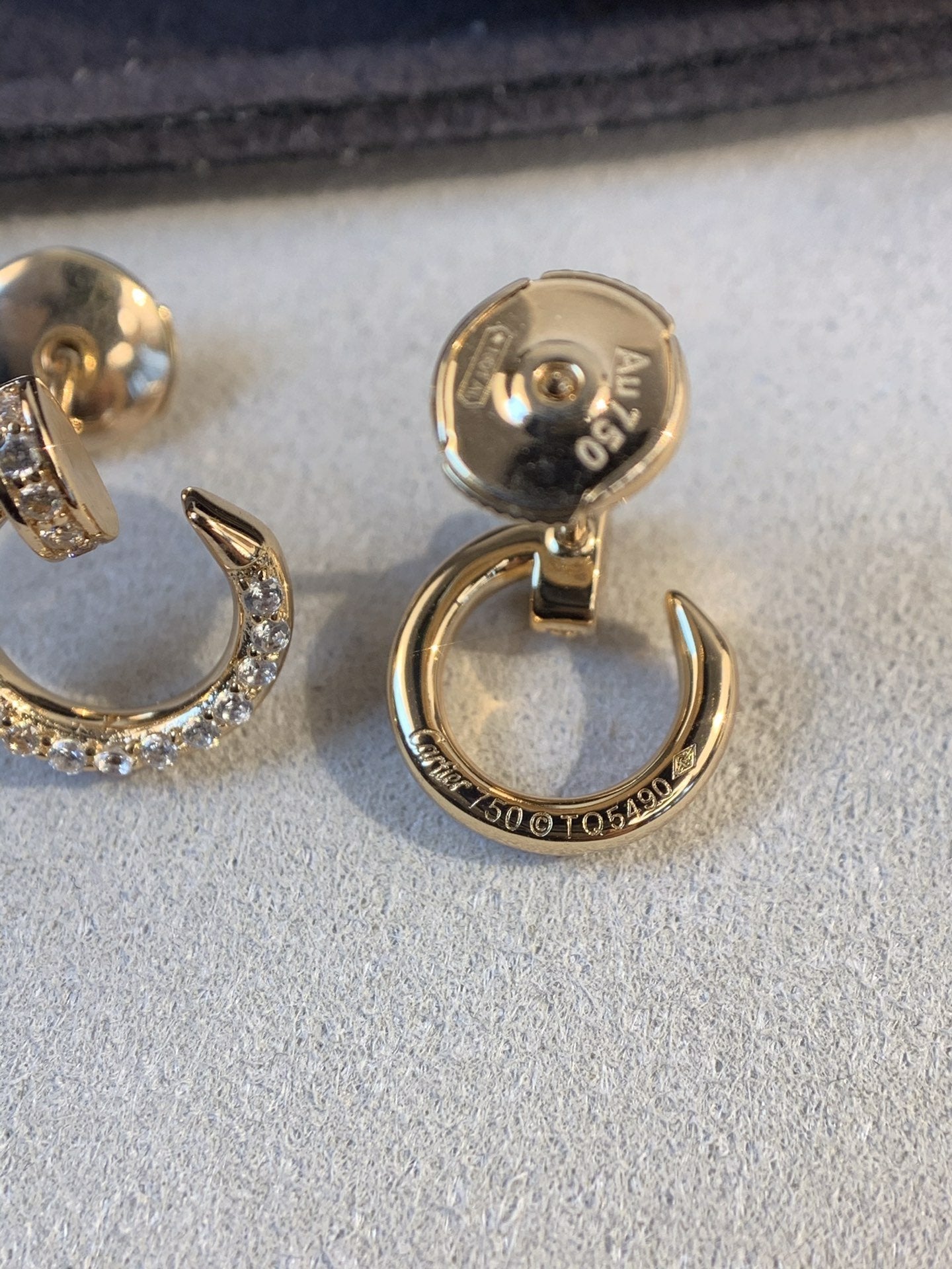 [Royal Jewelry]JUSTE EARRINGS GOLD DIAMONDS