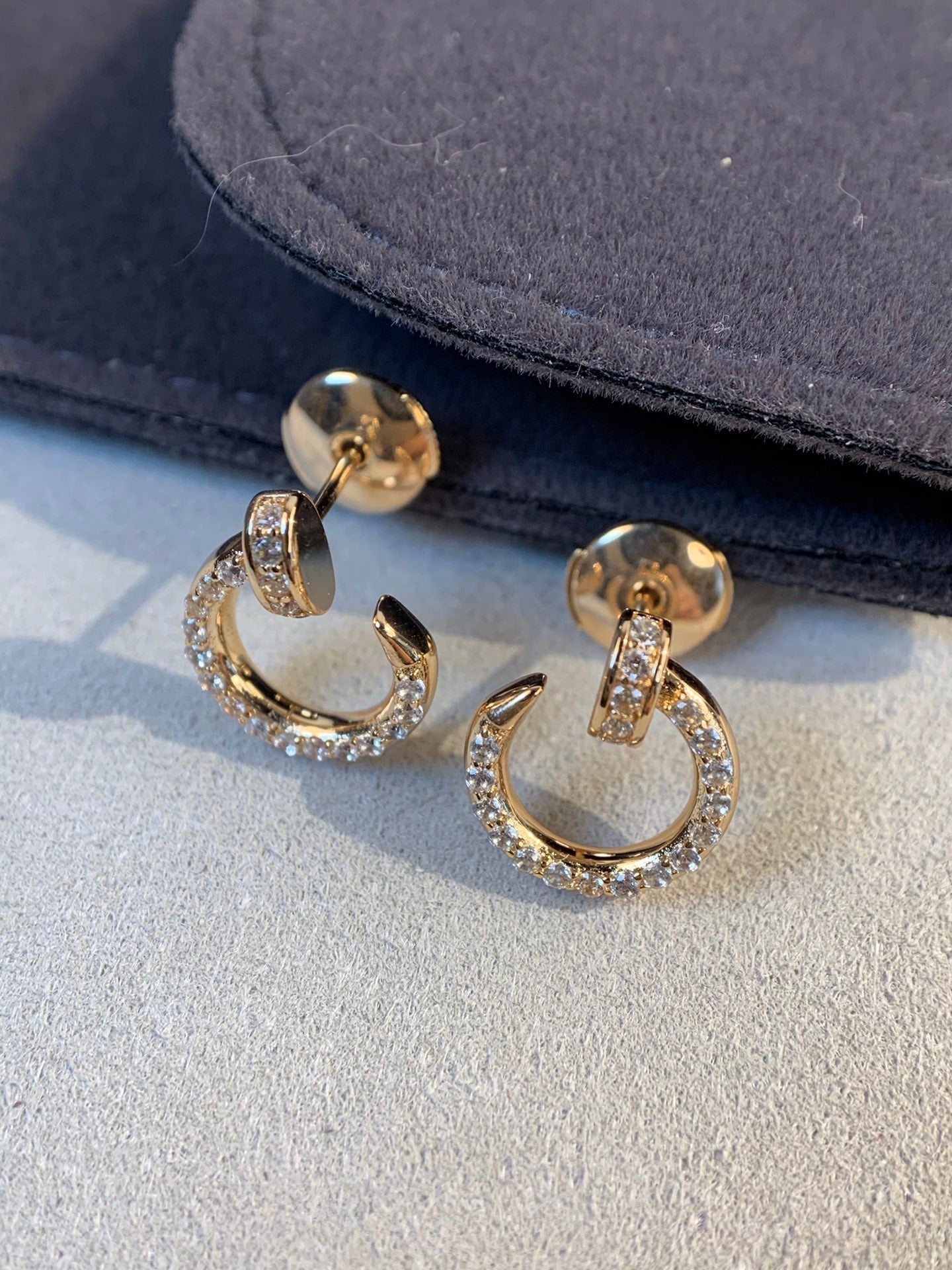 [Royal Jewelry]JUSTE EARRINGS GOLD DIAMONDS