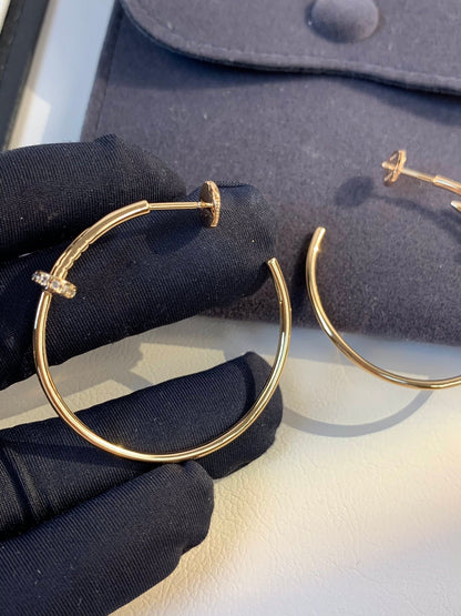 [Royal Jewelry]JUSTE EARRINGS GOLD DIAMONDS 1.8MM