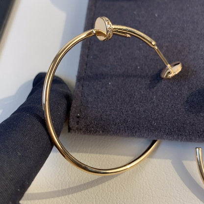 [Royal Jewelry]JUSTE EARRINGS GOLD DIAMONDS 1.8MM