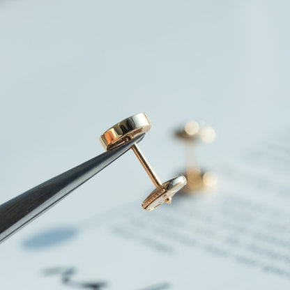 [Royal Jewelry]LOVE EARRINGS PINK GOLD 10MM