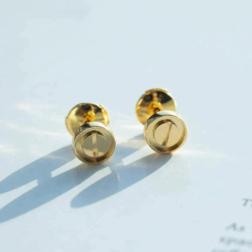 [Royal Jewelry]LOVE EARRINGS GOLD 10MM