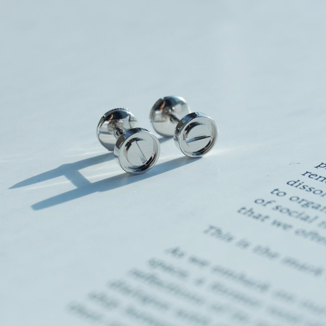 [Royal Jewelry]LOVE EARRINGS SILVER 10MM