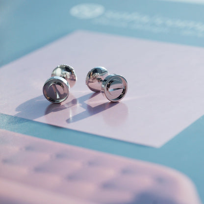 [Royal Jewelry]LOVE EARRINGS SILVER 10MM