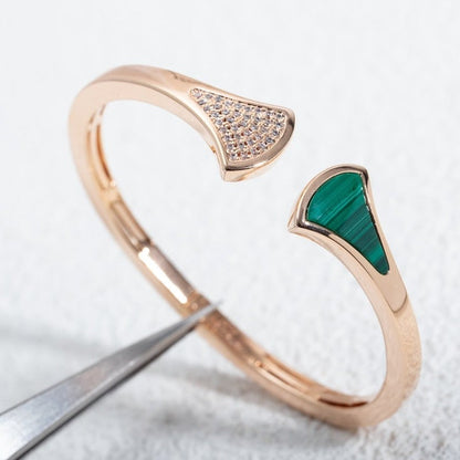 [Royal Jewelry]DREAM BRACELET OPEN MALACHITE PINK GOLD
