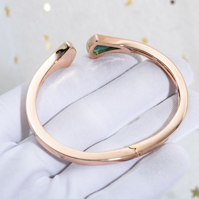[Royal Jewelry]DREAM BRACELET OPEN MALACHITE PINK GOLD