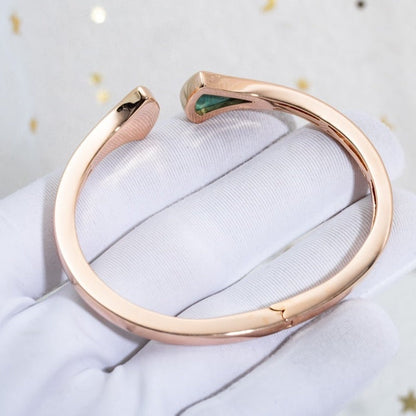 [Royal Jewelry]DREAM BRACELET OPEN MALACHITE PINK GOLD