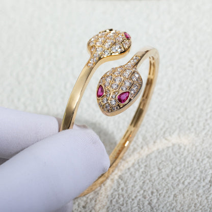 [Royal Jewelry]SERPENTI BRACELET PINK GOLD DIAMOND DOUBLE SNAKE