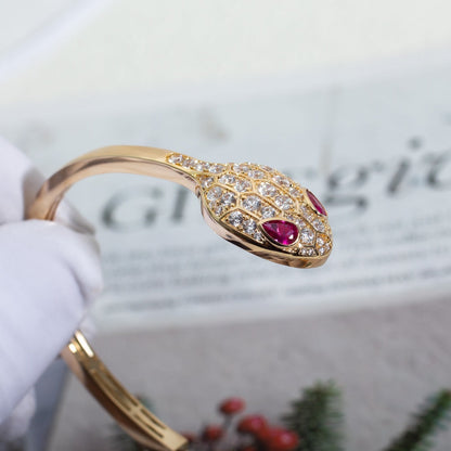 [Royal Jewelry]SERPENTI BRACELET PINK GOLD DIAMOND DOUBLE SNAKE