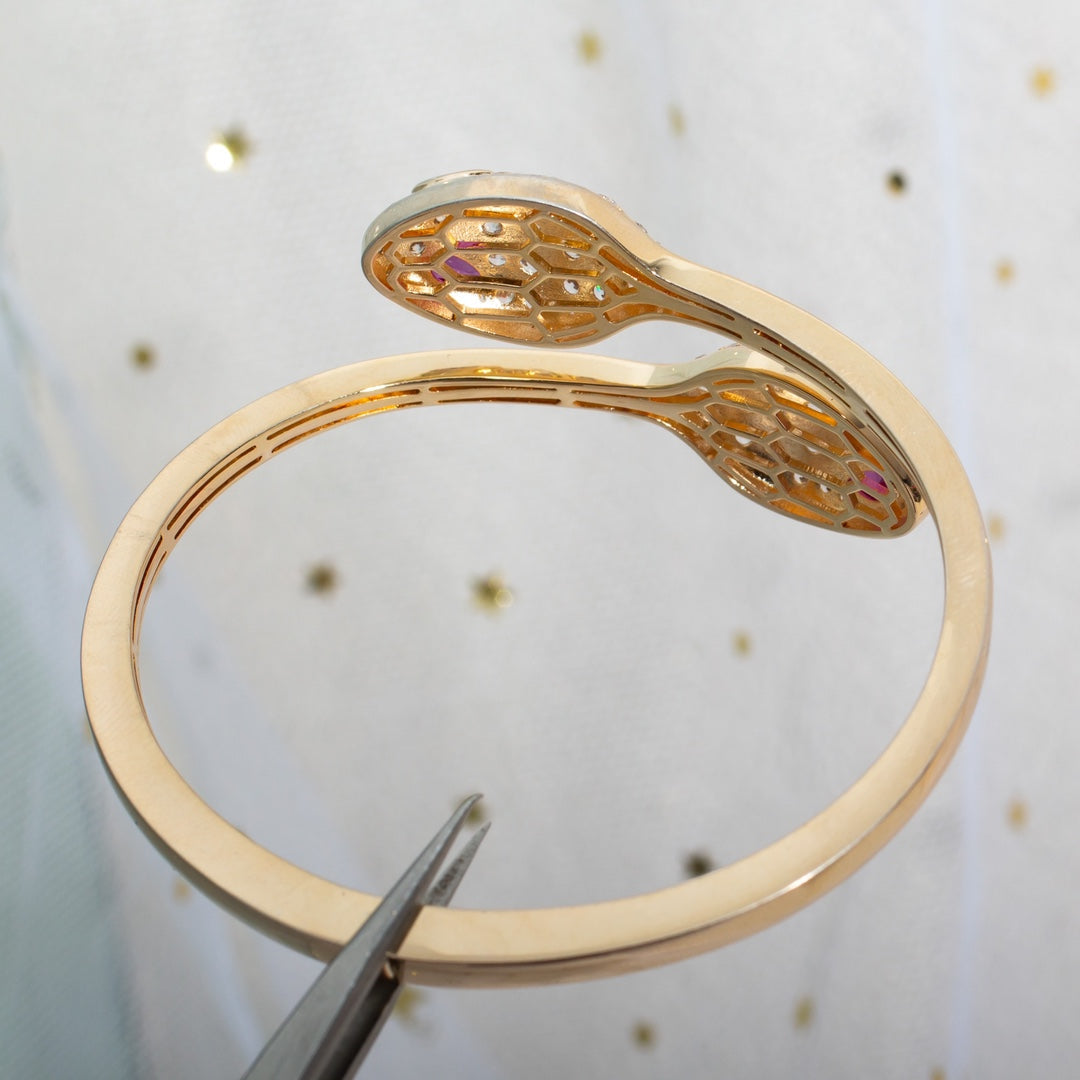 [Royal Jewelry]SERPENTI BRACELET PINK GOLD DIAMOND DOUBLE SNAKE