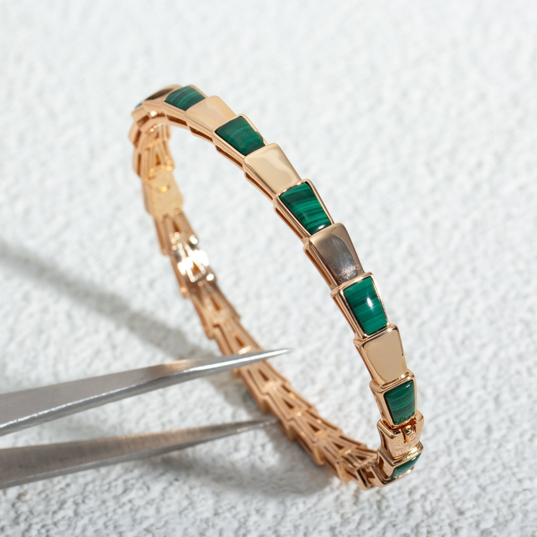[Royal Jewelry]SERPENTI BRACELET PINK GOLD MALACHITE