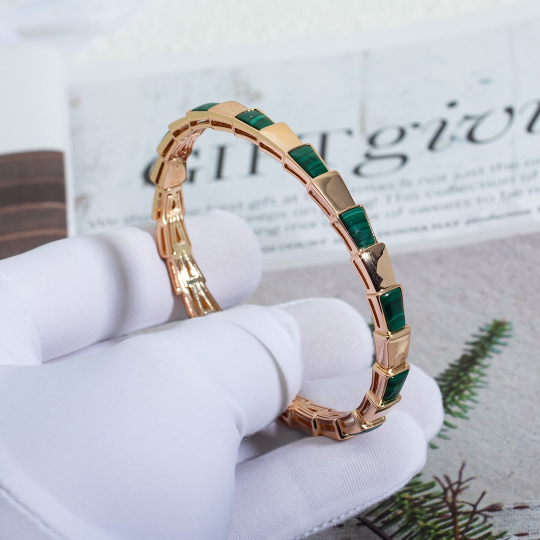 [Royal Jewelry]SERPENTI BRACELET PINK GOLD MALACHITE