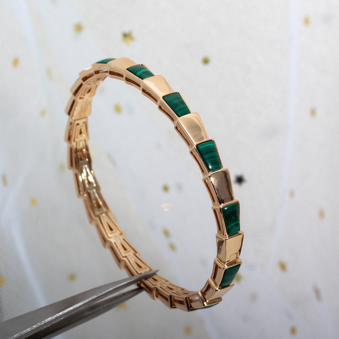 [Royal Jewelry]SERPENTI BRACELET PINK GOLD MALACHITE