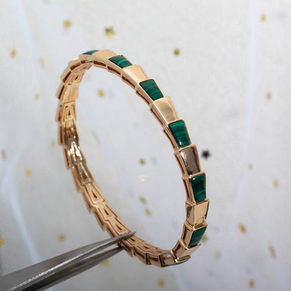 [Royal Jewelry]SERPENTI BRACELET PINK GOLD MALACHITE
