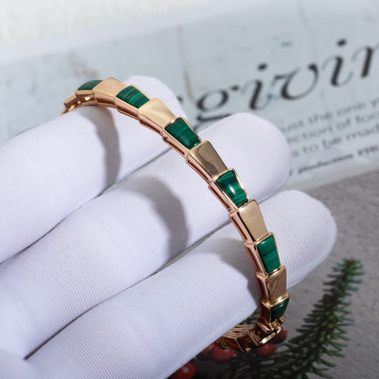 [Royal Jewelry]SERPENTI BRACELET PINK GOLD MALACHITE