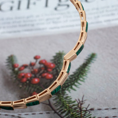 [Royal Jewelry]SERPENTI BRACELET PINK GOLD MALACHITE