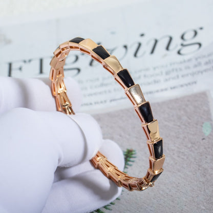 [Royal Jewelry]SERPENTI BRACELET PINK GOLD ONYX
