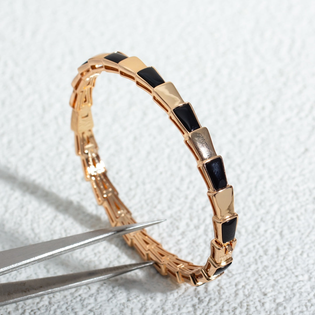 [Royal Jewelry]SERPENTI BRACELET PINK GOLD ONYX