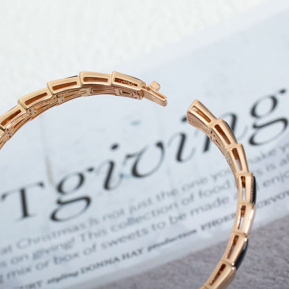 [Royal Jewelry]SERPENTI BRACELET PINK GOLD ONYX