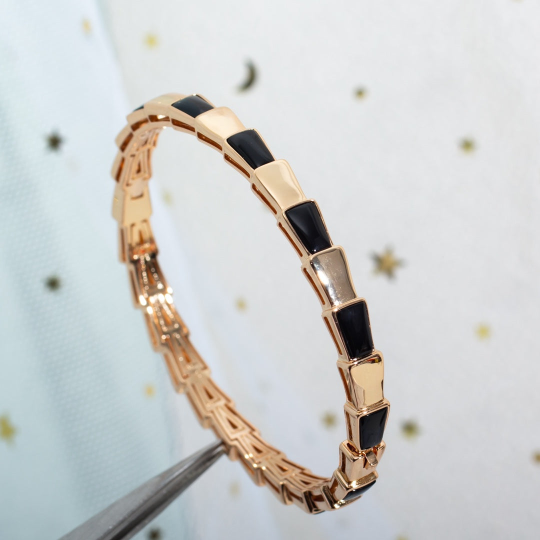[Royal Jewelry]SERPENTI BRACELET PINK GOLD ONYX