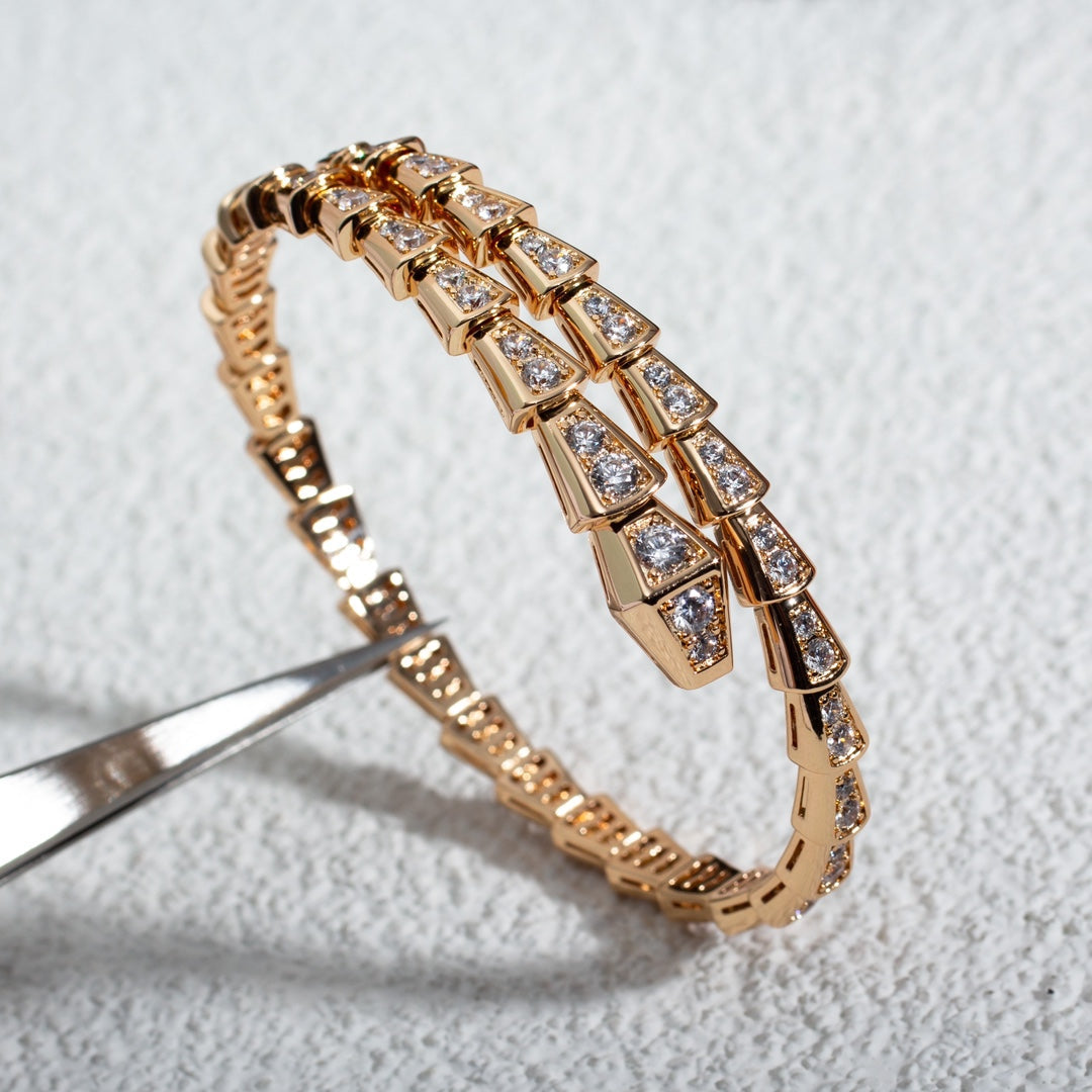 [Royal Jewelry]SERPENTI BRACELET 6.8MM PINK GOLD DIAMOND