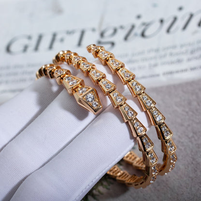 [Royal Jewelry]SERPENTI BRACELET PINK GOLD DIAMOND DOUBLE ROW