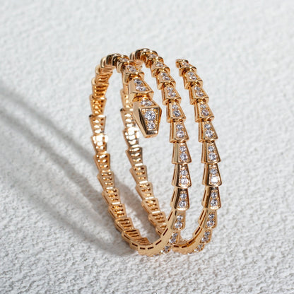 [Royal Jewelry]SERPENTI BRACELET PINK GOLD DIAMOND DOUBLE ROW