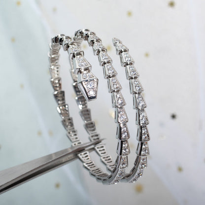 [Royal Jewelry]SERPENTI BRACELET SILVER DIAMOND DOUBLE ROW