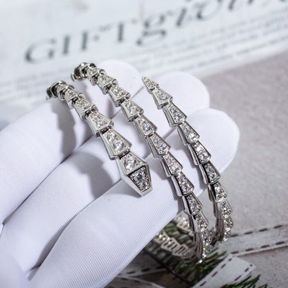[Royal Jewelry]SERPENTI BRACELET SILVER DIAMOND DOUBLE ROW