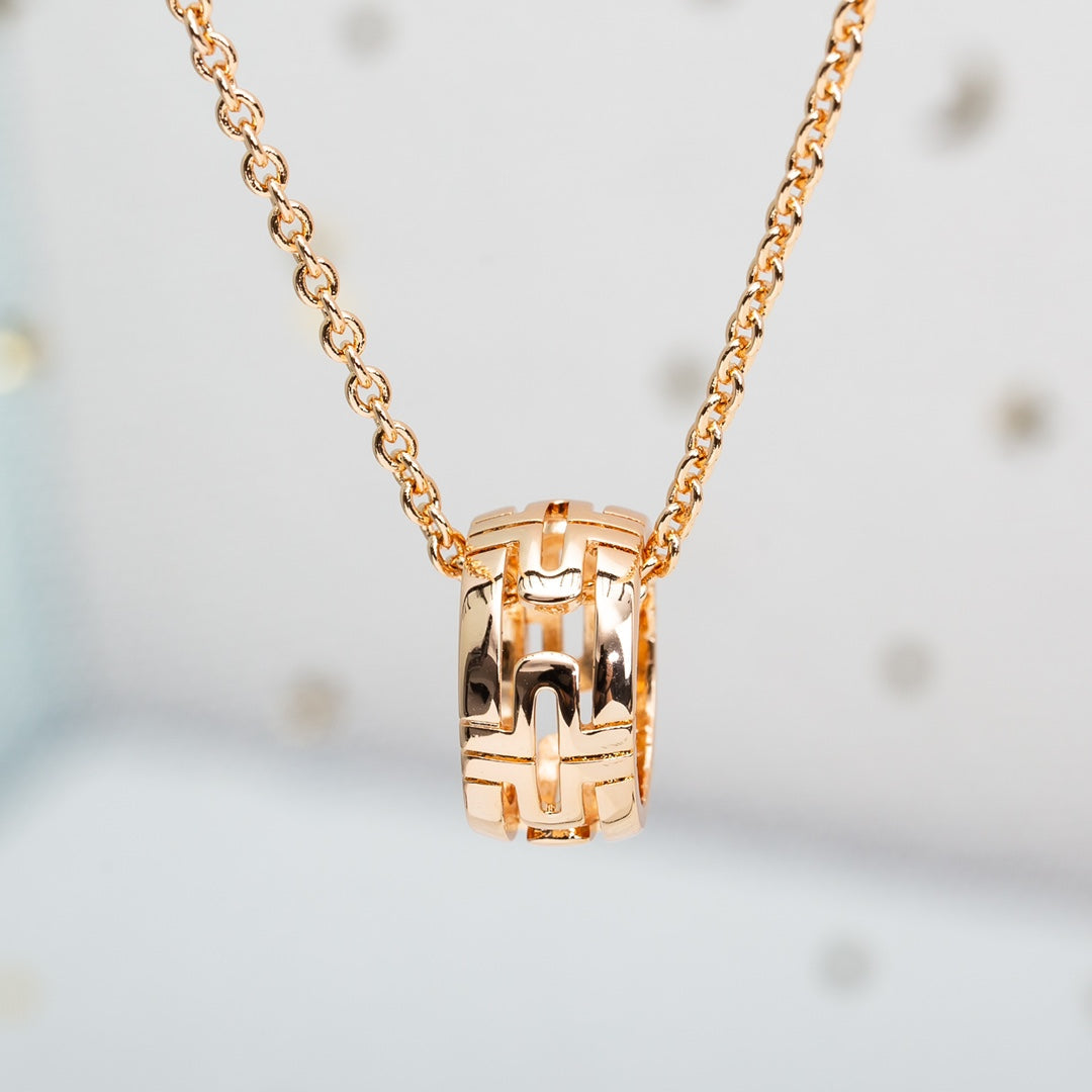 [Royal Jewelry]PARENTESI NECKLACE PINK GOLD